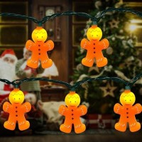 85Ft Christmas Gingerbread Men String Lights Christmas Decorative Lights With 10 Orange Gingerbread Men Lights Plug In Gingerb