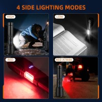 Gisaev Rechargeable Led Flashlights High Lumens 900 000 Lumens Super Bright Tactical Flashlight 7 Modes With Cob Work Light I