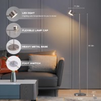 Figdifor Floor Lamp For Bedroom 3 Color Temperatures Floor Reading Lamp With Flexible Lamp Cap Modern Bedroom Floor Lamps For