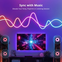 Ilumeplay 10Ft Neon Rope Lights Rgb Led Strip Lights Music Sync Ip67 Outdoor, Diy Design Cuttable Compatible With Alexa Google Assistant Neon Light Sign For Gaming Room Living Room Usb Port