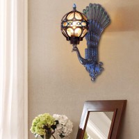 Peacock Wall Light, 21'' Retro Antique Art Decor Wall Sconce Led Wall Mounted Lamp, Ip65 Waterproof, High Temperature Resistant, Easy To Install, For Porch, Hallway, Front Door, Balcony, Backyard