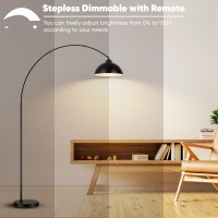 Arc Floor Lamp For Living Room With Remote 78 Black Standing Lamp With Led Bulb Stepless Dimmable Color Temperature Brigh