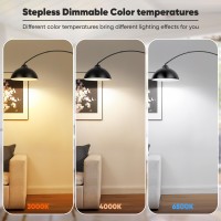 Arc Floor Lamp For Living Room With Remote 78 Black Standing Lamp With Led Bulb Stepless Dimmable Color Temperature Brigh