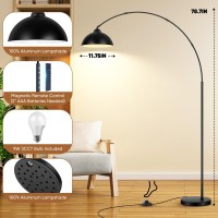 Arc Floor Lamp For Living Room With Remote 78 Black Standing Lamp With Led Bulb Stepless Dimmable Color Temperature Brigh