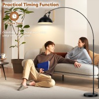 Arc Floor Lamp For Living Room With Remote 78 Black Standing Lamp With Led Bulb Stepless Dimmable Color Temperature Brigh