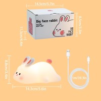 Fovnot Bunny Squishy Lamp Usb Rechargeable Silicone Squishy Night Light Cute Kids Squishy Light With Touch Sensor 3 Modes Adjus