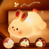 Fovnot Bunny Squishy Lamp Usb Rechargeable Silicone Squishy Night Light Cute Kids Squishy Light With Touch Sensor 3 Modes Adjus