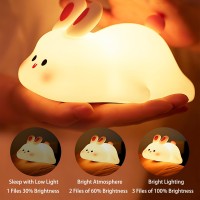 Fovnot Bunny Squishy Lamp Usb Rechargeable Silicone Squishy Night Light Cute Kids Squishy Light With Touch Sensor 3 Modes Adjus