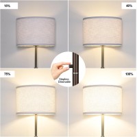 Upgraded Dimmable Floor Lamp For Living Room 1100 Lumens Led Edison Bulb Included Simple Standing Lamp With Linen Lamp Shade