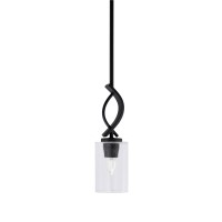 Cavella 1 Light Stem Mini Pendant Shown In Matte Black Finish With 4