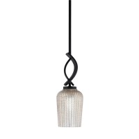 Cavella 1 Light Stem Mini Pendant Shown In Matte Black Finish With 5