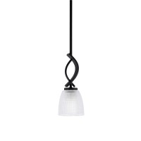 Cavella 1 Light Stem Mini Pendant Shown In Matte Black Finish With 5