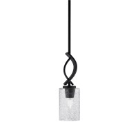 Cavella 1 Light Stem Mini Pendant Shown In Matte Black Finish With 4