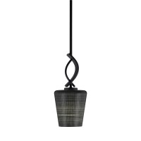 Cavella 1 Light Stem Mini Pendant Shown In Matte Black Finish With 6