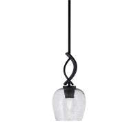 Cavella 1 Light Stem Mini Pendant Shown In Matte Black Finish With 6