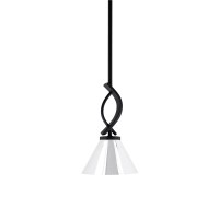 Cavella 1 Light Stem Mini Pendant Shown In Matte Black Finish With 7