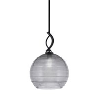 Cavella 1 Light Stem Mini Pendant Shown In Matte Black Finish With 12