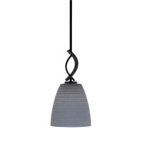 Cavella 1 Light Stem Mini Pendant Shown In Matte Black Finish With 8