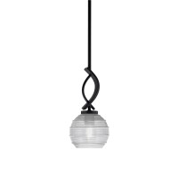 Cavella 1 Light Stem Mini Pendant Shown In Matte Black Finish With 6