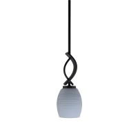 Cavella 1 Light Stem Mini Pendant Shown In Matte Black Finish With 5