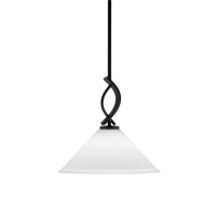 Cavella 1 Light Stem Mini Pendant Shown In Matte Black Finish With 12