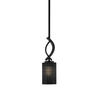 Cavella 1 Light Stem Mini Pendant Shown In Matte Black Finish With 4