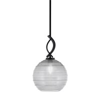 Cavella 1 Light Stem Mini Pendant Shown In Matte Black Finish With 10