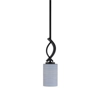 Cavella 1 Light Stem Mini Pendant Shown In Matte Black Finish With 4