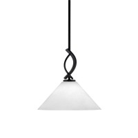 Cavella 1 Light Stem Mini Pendant Shown In Matte Black Finish With 12