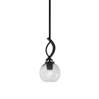 Cavella 1 Light Stem Mini Pendant Shown In Matte Black Finish With 5.75