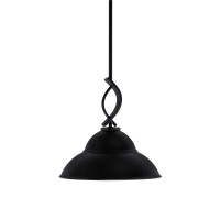 Cavella 1 Light Stem Mini Pendant Shown In Matte Black Finish With 13