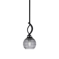 Cavella 1 Light Stem Mini Pendant Shown In Matte Black Finish With 6