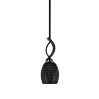 Cavella 1 Light Stem Mini Pendant Shown In Matte Black Finish With 5