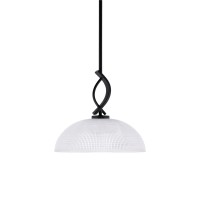 Cavella 1 Light Stem Mini Pendant Shown In Matte Black Finish With 13