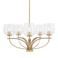 Cavella 5 Light Chandelier In New Age Brass Finish With 6