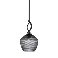 Cavella 1 Light Stem Mini Pendant Shown In Matte Black Finish With 9