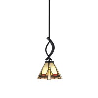 Cavella 1 Light Stem Mini Pendant Shown In Matte Black Finish With 7