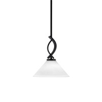 Cavella 1 Light Stem Mini Pendant Shown In Matte Black Finish With 10