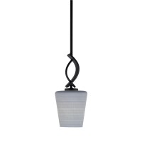 Cavella 1 Light Stem Mini Pendant Shown In Matte Black Finish With 6