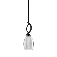 Cavella 1 Light Stem Mini Pendant Shown In Matte Black Finish With 5