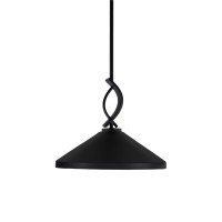 Cavella 1 Light Stem Mini Pendant Shown In Matte Black Finish With 14