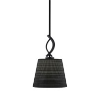 Cavella 1 Light Stem Mini Pendant Shown In Matte Black Finish With 10