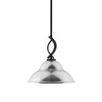 Cavella 1 Light Stem Mini Pendant Shown In Matte Black Finish With 13