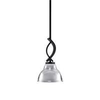 Cavella 1 Light Stem Mini Pendant Shown In Matte Black Finish With 7