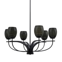 Cavella 6 Light Chandelier Shown In Matte Black Finish With 5