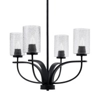 Cavella 4 Light Chandelier Shown In Matte Black Finish With 4