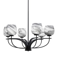 Cavella 6 Light Chandelier Shown In Matte Black Finish With 6