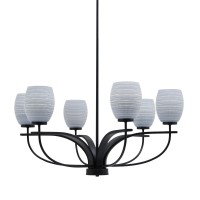 Cavella 6 Light Chandelier Shown In Matte Black Finish With 5