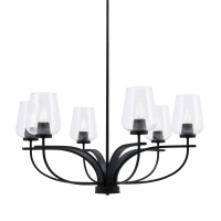 Cavella 6 Light Chandelier Shown In Matte Black Finish With 5