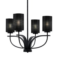 Cavella 4 Light Chandelier Shown In Matte Black Finish With 4